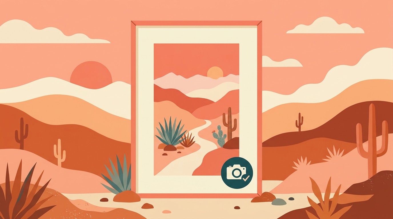 A tall portrait photo frame with a camera icon.
