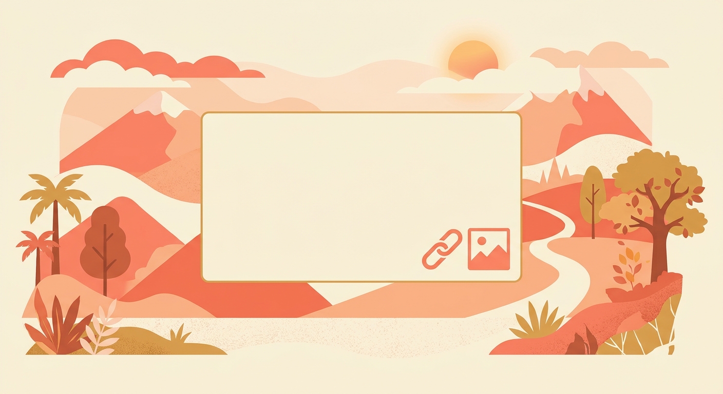 A text message card with a link icon and a held-back photo icon.